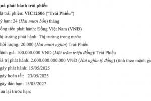 Vingroup huy động thành công thêm 2.000 tỷ đồng trái phiếu