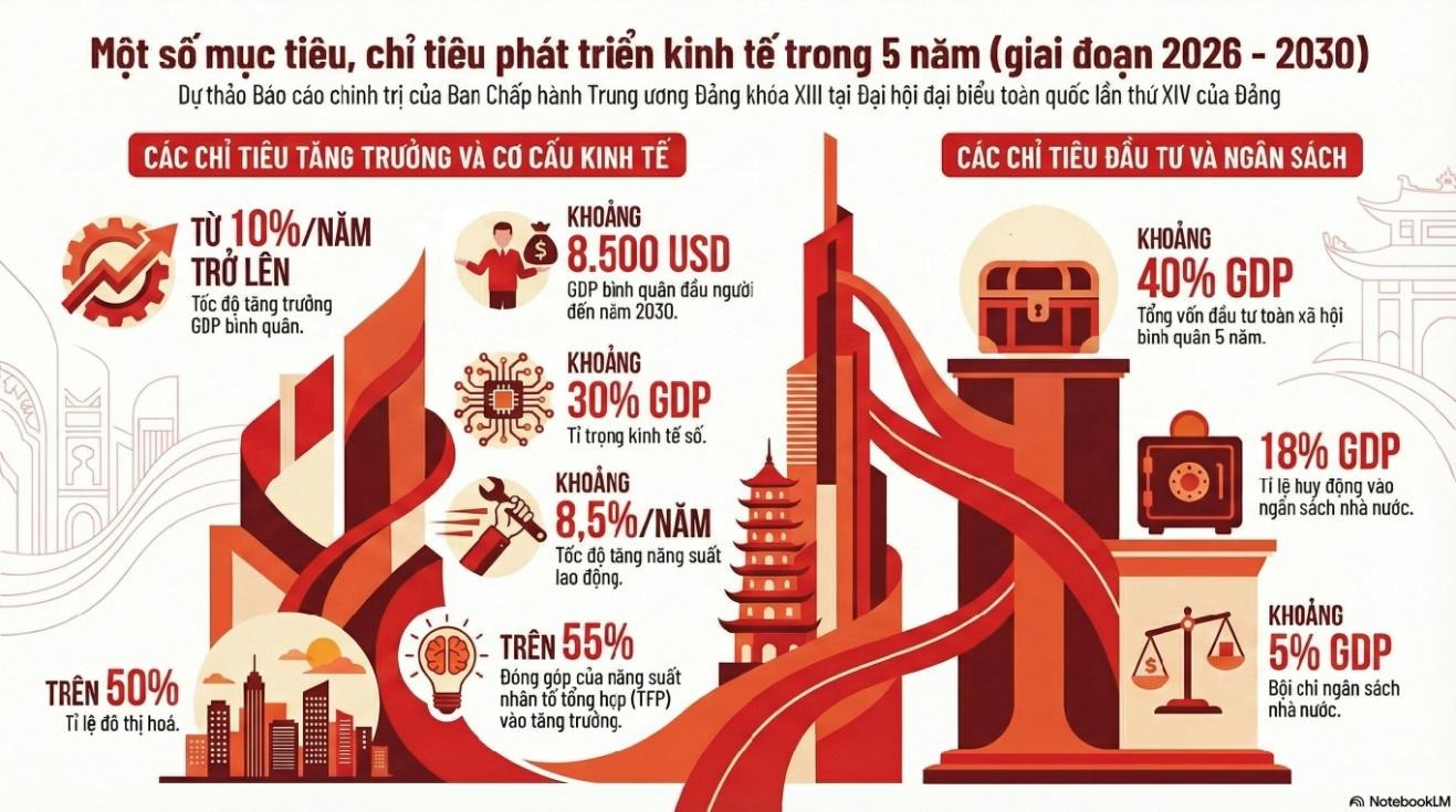 Tháng 1/2026, hơn 100 triệu người dân Việt Nam chứng kiến sự kiện khai mở giai đoạn tăng trưởng hai chữ số, tiến tới 'kỷ nguyên mới' của dân tộc